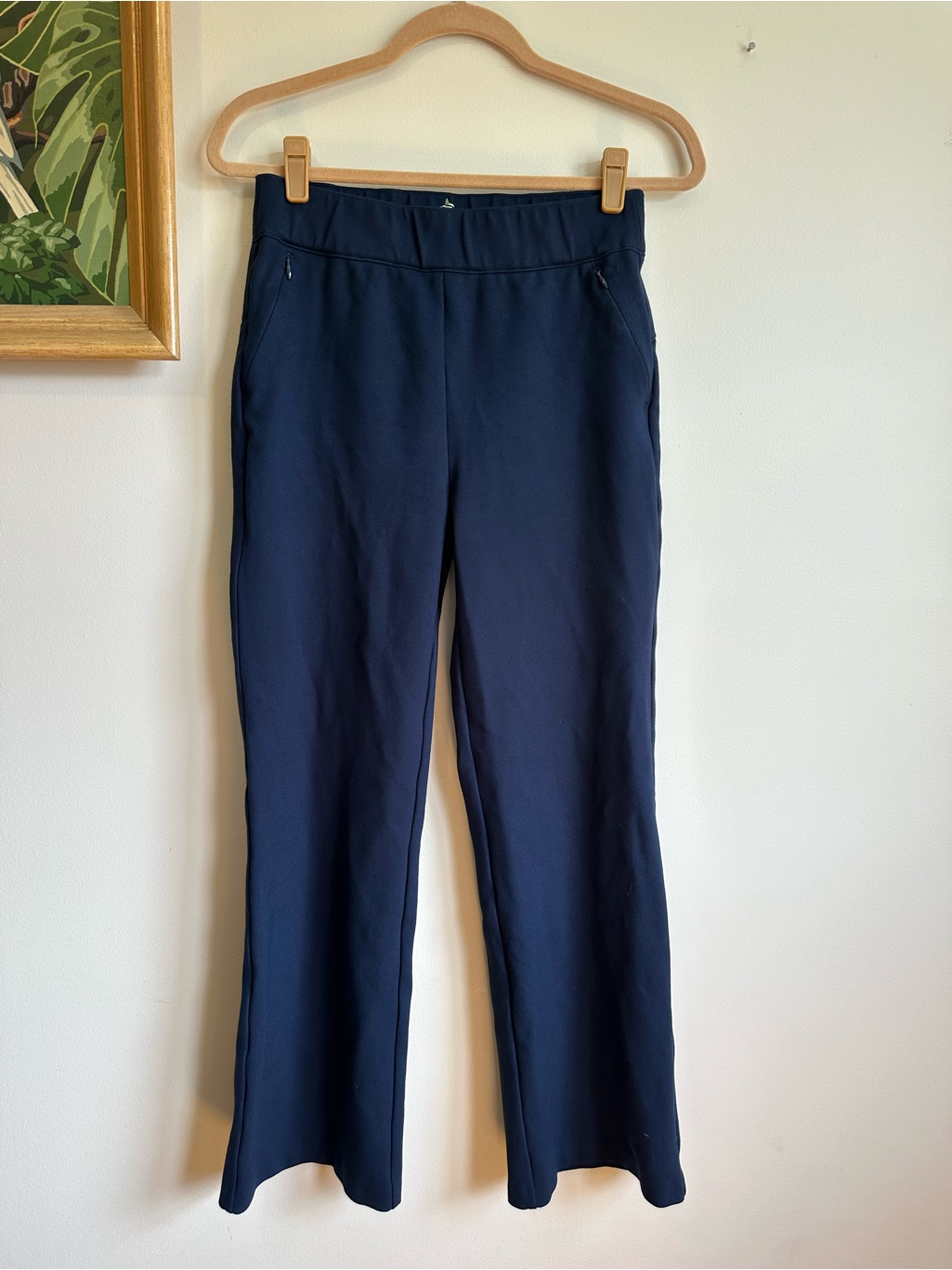 Tuckernuck Pull On Elastic Waist Stretch Trousers Womens Medium Navy Blue